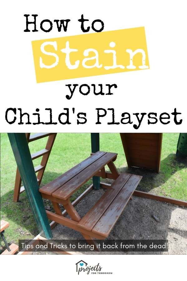 picnic table under childs playset