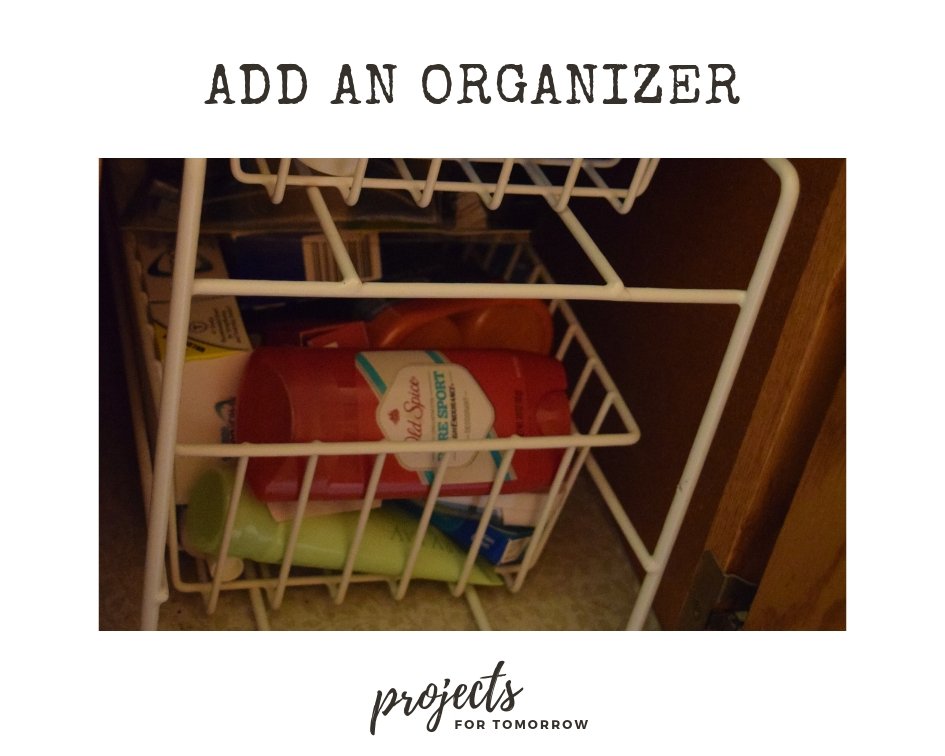 Update your new bathroom with an organizer rack.