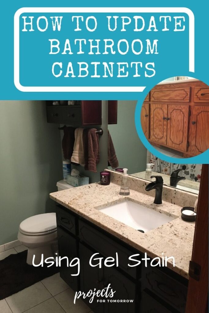 update bathroom cabinets with gel stain