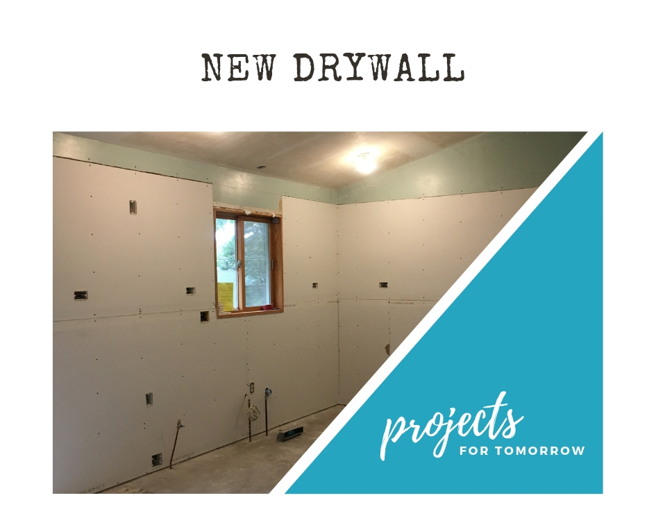 adding new drywall during a kitchen remodel