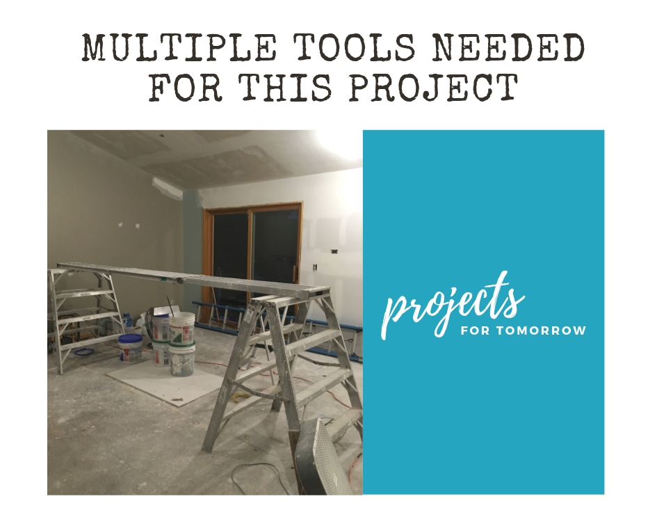 Multiple tools are needed for a ceiling renovation.