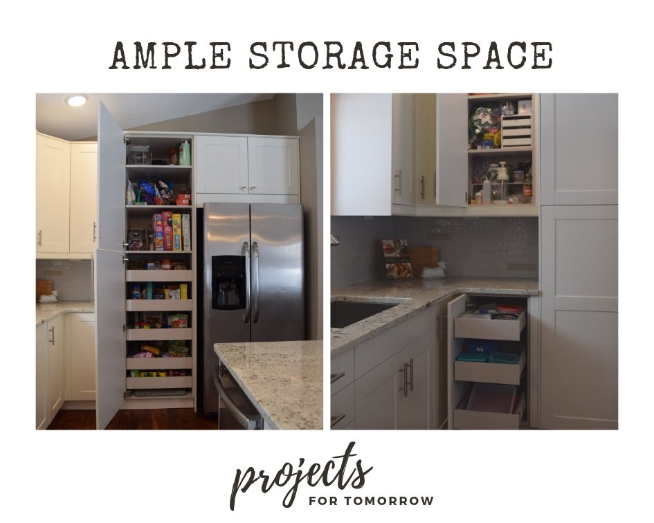 ample kitchen storage space within a new kitchen remodel