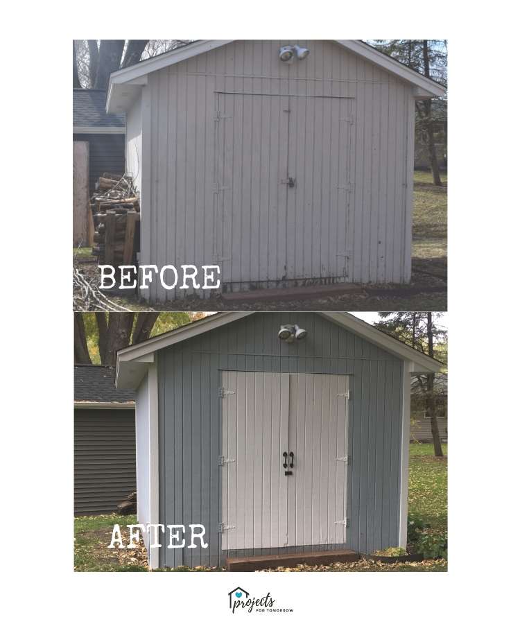 painting a shed before and after photos