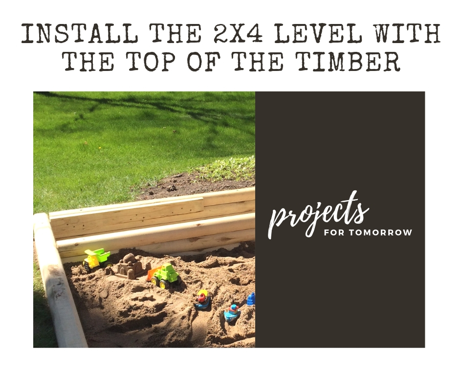 install the 2x4 level with the top of the timber