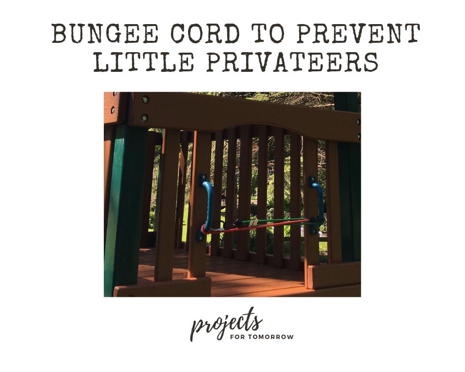 staining the playset bungee cord to prevent little privateers