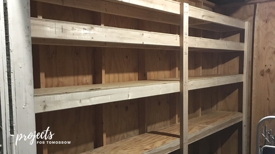 Create some wood shelving in your storage spaces